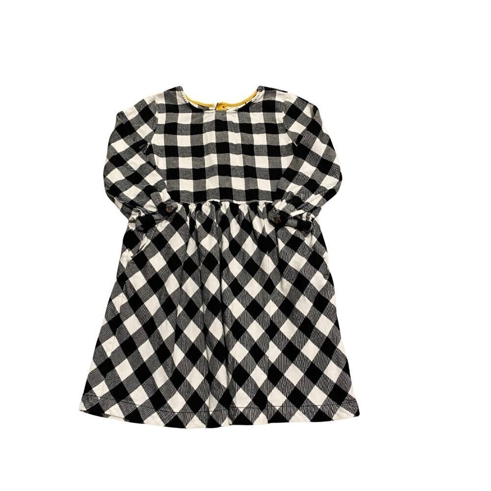 Hanna Andersson Girls Black & White Flannel Dress - Size 130cm - 8 - Like New!